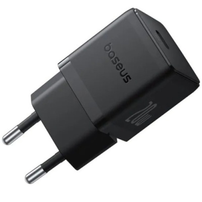 мережевий зарядний пристрій baseus palm fast charger (p10111602113-01) 1type-c/20w/pd +(type-c - type-c 60w) (чорний) 