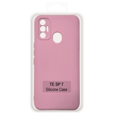 Купить чохол soft silicone case full для tecno spark 7 (рожевий) онлайн