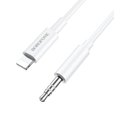 кабель aux borofone bl9 3.5mm(male) - lightning(male) 1m (білий) 