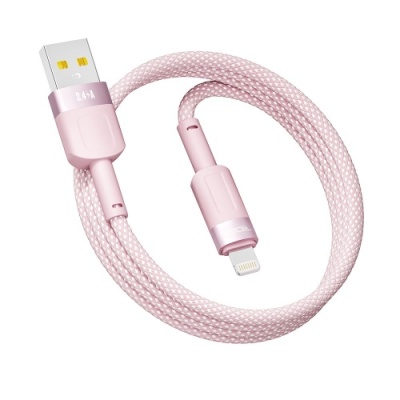 кабель ridea rc-cp43 colorpro usb - lightning 12w 1.2m (рожевий) 
