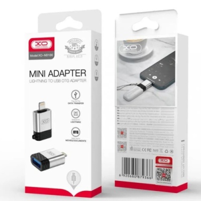 перехідник xo nb186 usb - lightning (чорний) 