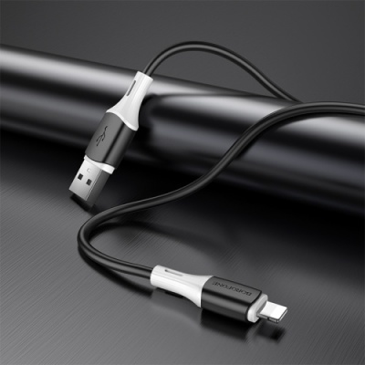 кабель borofone bx79 silicone usb - lightning 2.4a/1m (чорний) 