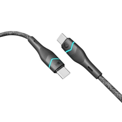 кабель ridea rc-rl15 rgb light type-c - type-c 60w 1.2m (чорний) 