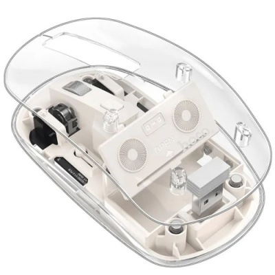 мишка бездротова hoco gm29 mysterious dual-mode (2.4g+ bluetooth) silent (бiлий) 