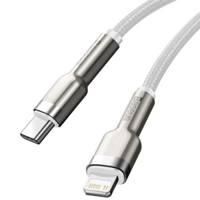 кабель baseus cafule metal (pd) type-c - lightning pd20w/2m (catljk-b02) (white) 