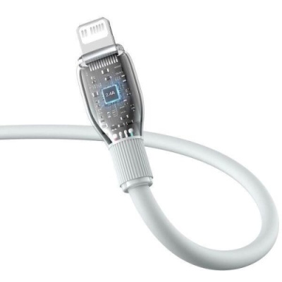 кабель baseus pudding series fast charging cable type-c - lightning 20w/1.2m (p10355701221-00) (white) 
