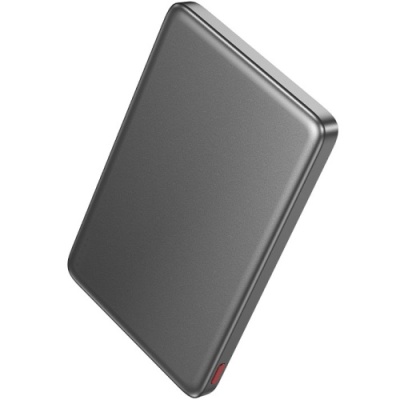 додаткова батарея power bank hoco q26 joy 5000mah pd20w (1c) з бездротовою зарядкою 15w (сірий) 