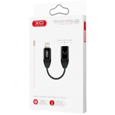 перехідник xo nbr181a lightning male + 3.5 (female) (чорний) 