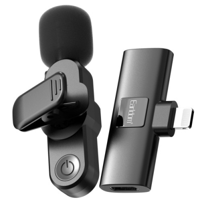 мікрофон петличний бездротовий earldom et-mc-7l bluetooth 5.2 lightning (чорний) 