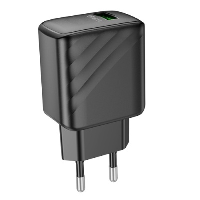 мережевий зарядний пристрій hoco cs21a 1usb/18w/qc3.0 (чорний) 