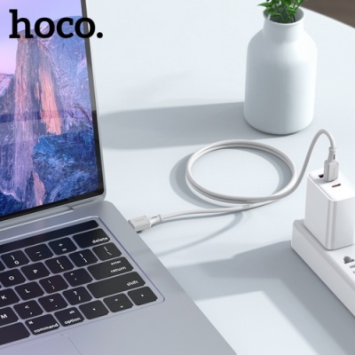 кабель hoco x101 silicone (pd) type-c - type-c 60w/1m (сірий) 