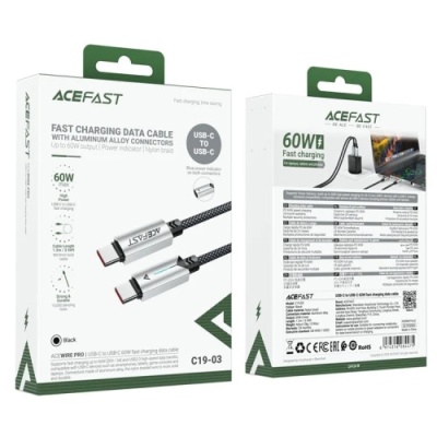 кабель acefast c19-03 type-c - type-c (1.2м) (чорний) 