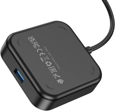 usb hub hoco hb31 easy 4-in-1 converter (usb to usb3.0*4) 1,2m. black 