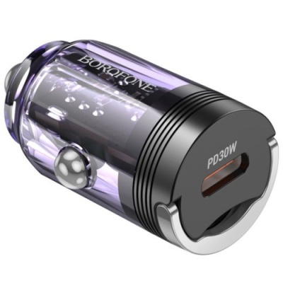 Автомобільний Зарядний Пристрій Borofone BZ29 1Type-C/30W/PD (Фіолетовий)