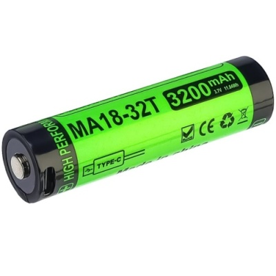 акумулятор 18650 li-ion 3200mwh 3.7v 8a з роз'ємом type-c (без кабеля) + захист 