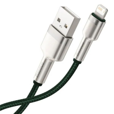 кабель baseus cafule metal usb - lightning 2.4a/2m (caljk-b06) (green) 