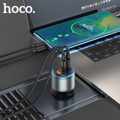 Автомобільний Зарядний Пристрій Hoco NZ9 PD65W+30W+QC3.0 (2Type-C/1USB) (чорний)