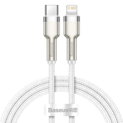 кабель baseus cafule metal (pd) type-c - lightning pd20w/2m (catljk-b02) (white) 