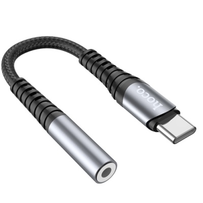 перехідник hoco ls33 type-c - 3.5 audio jack (сірий) 