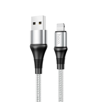 кабель hoco x50 excellent usb - lightning 2.4a/1m (сірий) 