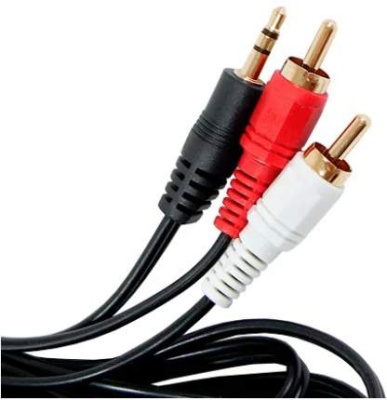 аудіо-кабель jack 3.5 2 pin - 2rca (2 тюльпана) 3.0m (чорний) 