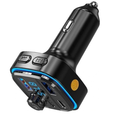 FM Модулятор XO BCC08 (QC3.0/PD) 18W/2USB + 18W (Чорний)