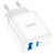 мережевий зарядний пристрій hoco c105a 1usb/18w/qc3.0 + 1type-c/20w/pd (білий) 