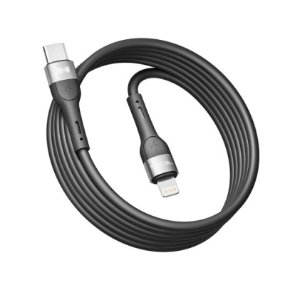кабель ridea rc-xs51 x-silicone type-c - lightning 30w 2m (чорний) 