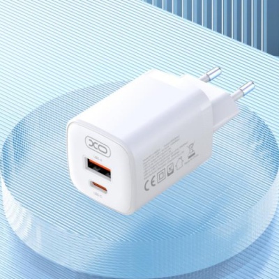 мережевий зарядний пристрій xo l96 1usb/18w/qc3.0 + 1type-c/30w/pd (бiлий) 