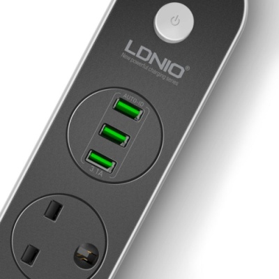 мережевий подовжувач ldnio sc3301 3usb 3.1a (чорний) 