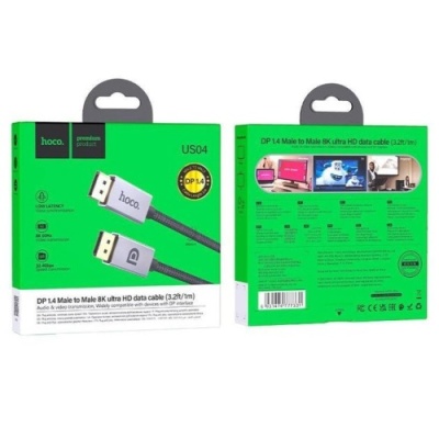 кабель hoco us04 8k displayport 1.4 1m (чорний) 