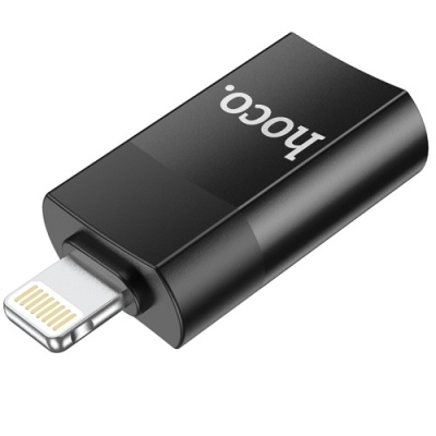 перехідник hoco ua17 usb female to lightning male usb2.0 otg adapter black 