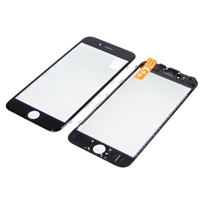 скло тачскріна для apple iphone 6s чорне з рамкою и oca плівкою high copy