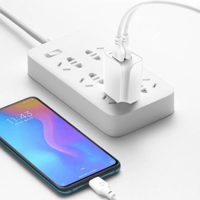 мережевий зарядний пристрій xo l35d 2usb/2.1a + (usb - microusb) (бiлий) 
