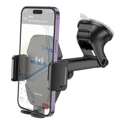 Автотримач Borofone BH214 Central Console Wireless Charger 15W (Чорний)