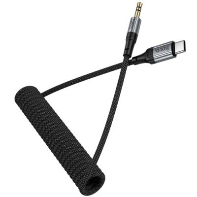 перехідник hoco upa33b type-c - jack 3.5 plug (1.5m) (чорний) 