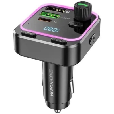FM Модулятор Borofone BC53 PD20W+QC3.0 (Чорний)