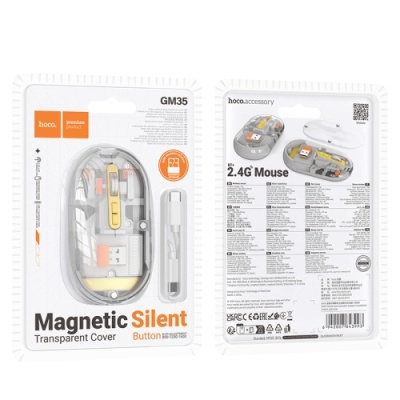 мишка бездротова hoco gm35 general dual-mode silent (battery version) (сірий) 