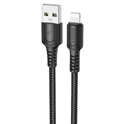 кабель borofone bx116 usb - lightning 2.4a/1м (чорний) 