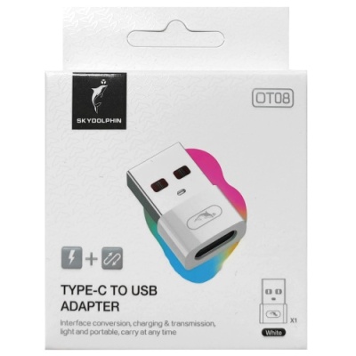 перехідник skydolphin ot08 otg usb - type-c 60mb/s (сірий) 