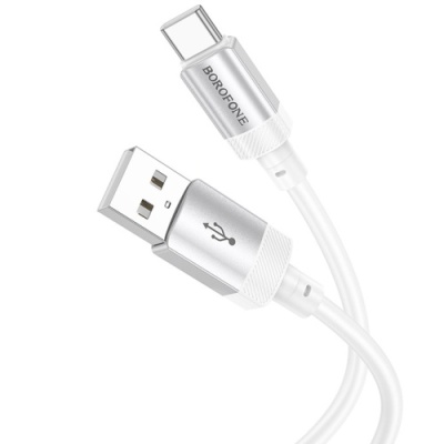 кабель borofone bx108 silicone usb - type-c 3a/1m (білий) 