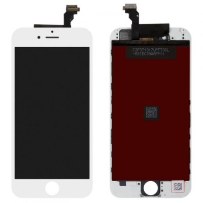 дисплей для apple iphone 6, білий, із сенсорним екраном, з рамкою, high copy