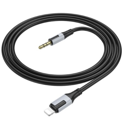 кабель aux borofone bl19 3.5mm(male) - lightning(male) 1m (чорний) 
