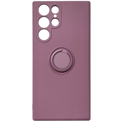Купить силіконовий чохол soft silicone casevsmagnet ring для samsung s908 galaxy s22 ultra - cherry purple онлайн
