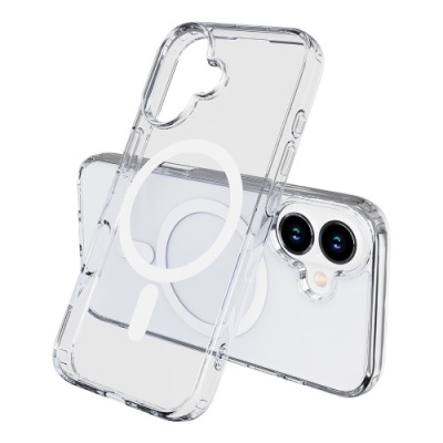 Купить силіконовий чохол magsafe для apple iphone 16 plus (прозорий) онлайн