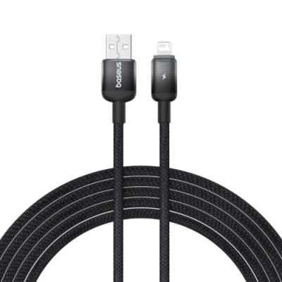кабель baseus discolor series fast charging usb - lightning 2.4a (p10374900111-00) (1m) (black) 