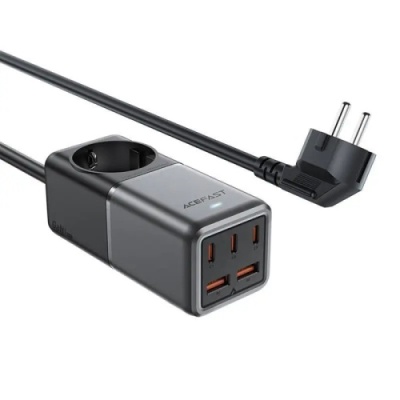 мережевий подовжувач acefast z2 pd75w (2usb/3 type-c/1xsocket) 1.5 м (чорно-сірий) 