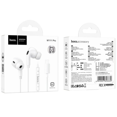 навушники hoco m111 pro lightning (білий) 