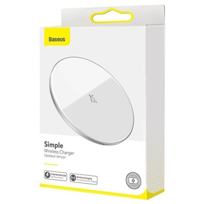 безпровідний зарядний пристрій baseus simple updated 15w (wxjk-b02) (білий) 