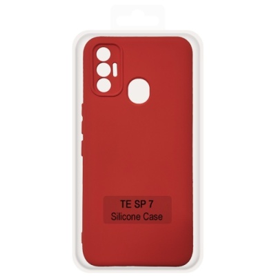 Купить чохол soft silicone case full для tecno spark 7 (червоний) онлайн